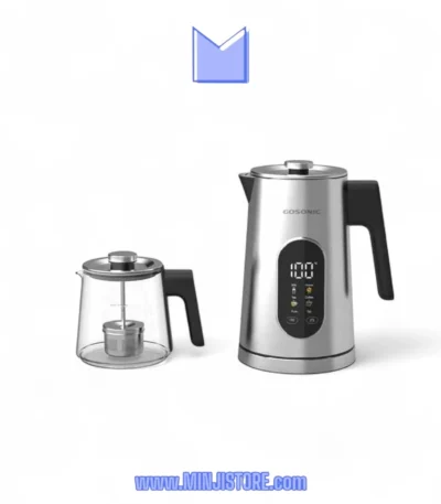 چای‌ساز گوسونیک مدل GST-782 با قوری شیشه‌ای و نمایشگر لمسی LED