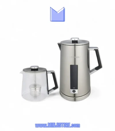 چای‌ساز گوسونیک مدل GST-781 با نمایشگر دیجیتال LED و قوری پیرکس