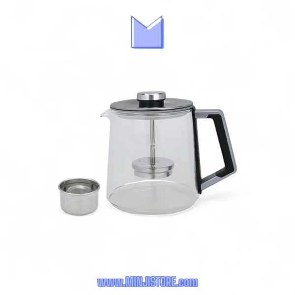 چای‌ساز گوسونیک مدل GST-781 با نمایشگر دیجیتال LED و قوری پیرکس