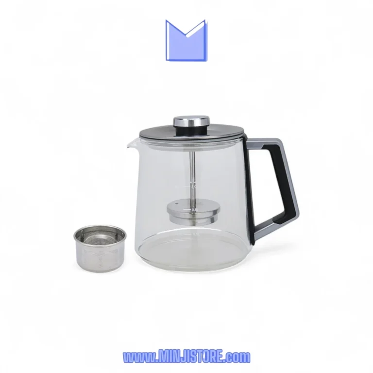 چای‌ساز گوسونیک مدل GST-781 با نمایشگر دیجیتال LED و قوری پیرکس